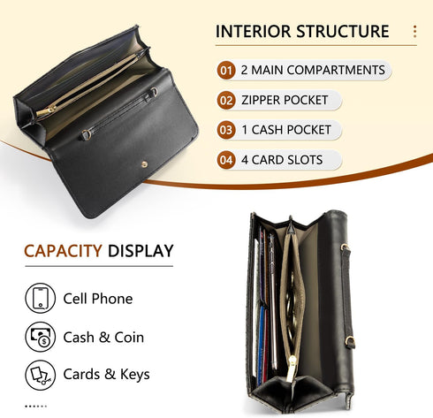 Crossbody Bags for Women, Handbags Cell Phone Wallet Small Purse with Credit Card Slots and Removebale Chain...