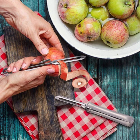 Aniso Kitchen vegetable peeler Stainless steel rotary peeler for vegetable and carrot fruit?with ergonomic safety and control handle-Dishwasher Sa...