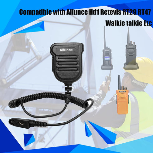 Retevis RT29 Ailunce HD1 Radio Microphone,Original Shoulder Speaker Mic, Compatible with RT29 RT48 NR30 RB23 Ailunce HD1 HD2 HA1G Motorola GP328 P...