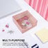 Acrylic Sticky Note Holder, Self Stick Note Pad Holder, 3.94 x 3.94 Inch Glitter Sticky Note Dispenser, Memo Pad Holder Dispenser Organizer for Sc...