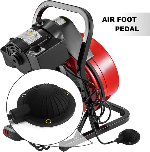 Air Foot Pedal, Briidea Air Foot Pedal Switch for Drain Cleaning Machines, With 8' Long Hose, Fits Ridgid, General, Spartan, Electric Eel, Trojan...