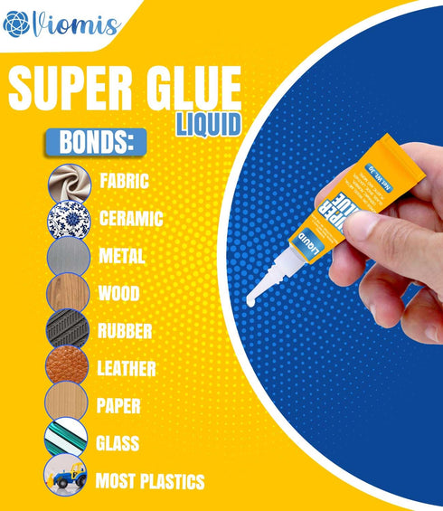 Super Glue Quick Set, 24-Pack of 3g Single-Use Tubes, Multi-Surface Adhesive for Plastics, Metal, Leather, Ceramics & More, Ultra Strong & Fast-Dr...