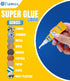 Super Glue Quick Set, 24-Pack of 3g Single-Use Tubes, Multi-Surface Adhesive for Plastics, Metal, Leather, Ceramics & More, Ultra Strong & Fast-Dr...