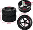 JIUWU 1:10 Scale Off Road RC Buggy Front Wheels and Tyres x4 Black 5 Spoke for HSP...