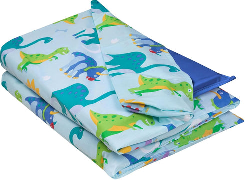 Wildkin Kids Cotton Nap Mat Cover – Soft, Sewn-in Flap, Durable & Fits 1.5" Vinyl Sleep Mats - Dinosaur Land...