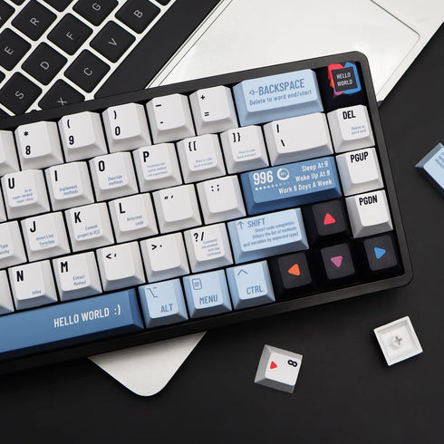 MOLGRIA Keycaps Hello World 134 Set for Mechanical Keyboard, Custom PBT Cherry Profile Key Caps with Keycap Puller for Gateron Kailh Cherry MX Swi...