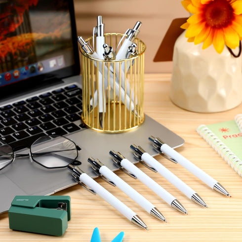 Yexiya Sublimation Pens Blank Heat Transfer Pen Sublimation Ballpoint Pen with Shrink Wrap White Aluminum Customized Clip Pen School Supplies for ...