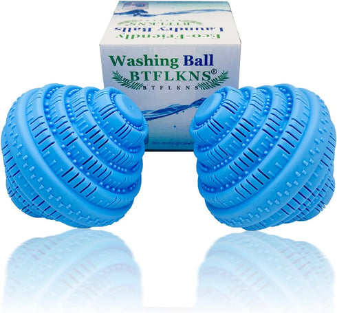 Eco-Friendly Laundry Balls, 2Pcs Premium Washing Ball, Super Soft Shell Doesn't Hurt Clothes, Advanced ceramic balls, 2000 Washing Cycle Laundry B...
