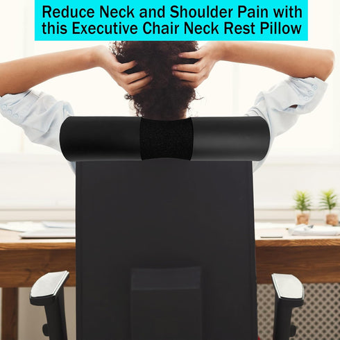 Office Chair Headrest Attachment - Neck Support for Office Chair Sponge Head Neck Rest Pillow for Ergonomic Executive Chair, 18 Inch...