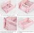 Plastic Baskets for Desk Organizing, Drawer Organizer, 2 Medium+2 Small Durable Folding Storage Crate for Home Kitchen Classroom Office Bedroom an...
