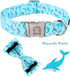 MR. CHUBBYFACE Summer Dog Collar Blue Collar with Bow Adjustable Dolphin Dog Collar Bowtie for Small Medium Large Dogs...