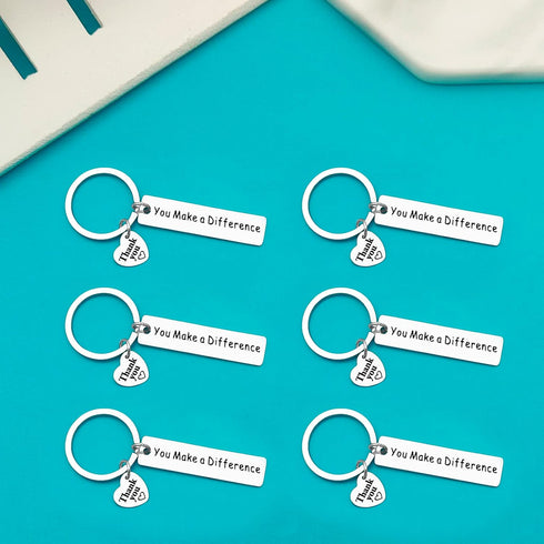 Xiahuyu 12 Pcs Thank You Gifts for Women Men Appreciation Keychain You Make A Difference Keychain Gifts for Teacher Mentor Nurse Appreciation Gift...