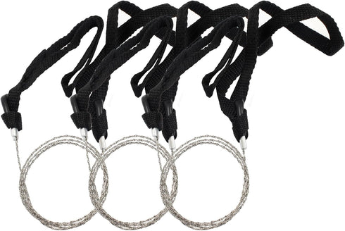 3 Pcs Hand Pocket Chainsaw Stainless Steel Emergency Saw Kit Mini Survival Wire Saw with Rope Handle for Cutting Hunting Hiking Backpacking Gear(B...