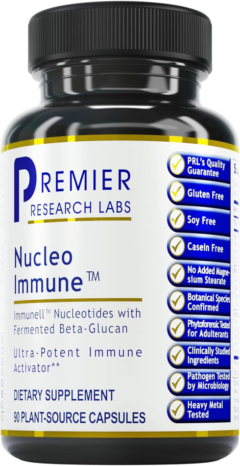 Premier Research Labs Nucleo Immune - Beta Glucan Supplements, Beta Glucans, Beta-Glucan, Phytochemicals, Prickly Pear, Fiber, Immune Support, 400...