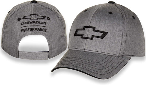 Heather Grey Chevrolet Bowtie Twill Hat with Adjustable Closure...