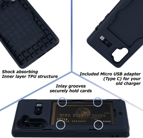 TORU CX PRO Case for Galaxy Note 10 Plus / 10 Plus 5G, with Card Holder | Slim Protective Cover with Hidden Cards Wallet Flip Slot Compartment Kic...