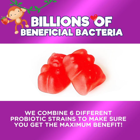 Kids Probiotic Gummies - Chewable Daily Probiotics for Kids Ages 3+ - Natural Digestive & Immune Health Support Vitamin - Nature's Recommended Veg...