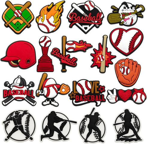 lovinglove Sports Shoe Charms for Clog Shoe Decoration,Baseball Volleyball Softball Soccer Football Basketball Hockey Shoe Charms Accessories Pack...