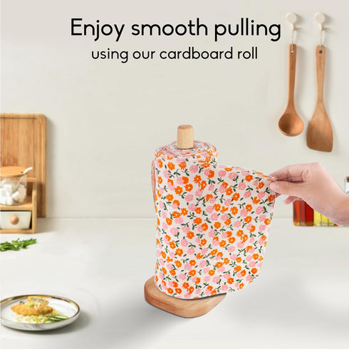 Reusable Paper Towels -Value 25 Pack Washable Cotton Soft Absorbent Cloth Placemats for Kitchen Dining Table with Wash Bag Sustainable Eco Friendl...