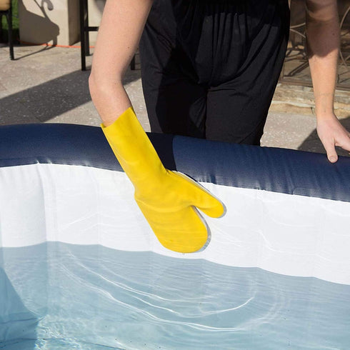 2 X Pool Cleaning Gloves for Swimming Pool Hot Tub Spa Scrubbing Mitt Waterproof Latex Gloves with Scouring Pad...