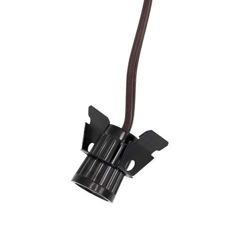 Creative Hobbies Single Light Replacement Clip in Lamp Cord for Christmas Village House, Pumpkin Lights, Small Objects - 6 Foot Brown...
