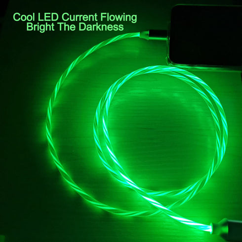 AYI USB Type C to USB A 2.0 Android Charger Cable Fast Charging High Data Speed Visible Green LED Current Flowing Compatible with All Type C Devic...