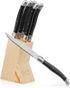 Laguiole Premium Steak Knife Set - 4.5 inch - Classic Black Edition - Razor Sharp Kitchen Knives - Forged Stainless Steel - Full Tang Handle - 6 P...