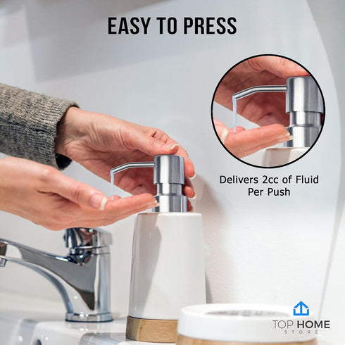 Bathroom Countertop Soap Dispensers (Brushed Nickel, 2 Pack)...