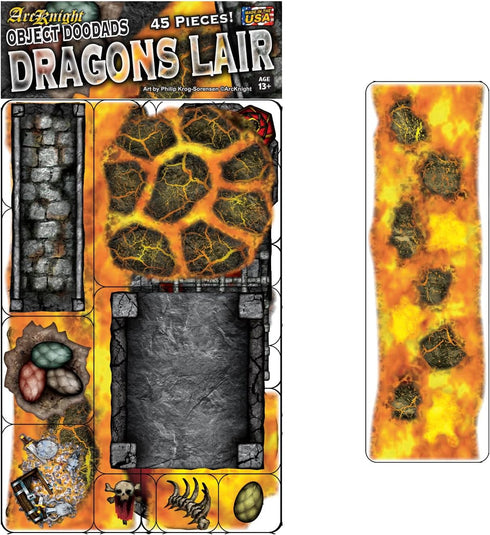 Dragon’s Lair - 24pc Double-Sided Lair & Terrain Pieces for Starters & Masters Alike - Roleplaying Objects for Dungeons & Dragons - Immersive Map ...