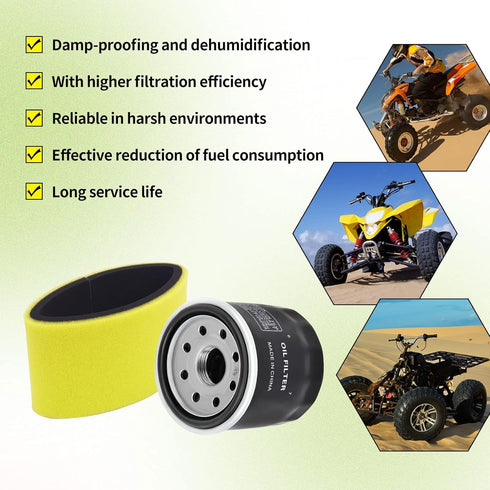 11013-0021 Air Filter Oil filter Compatible with Kawasaki KVF650 KVF750 KVF 650 750 Brute Force 650 750 4X4i Hardwood Green HD NRA Outdoors EPS Ca...