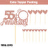 Sumerk 55th Anniversary Cake Topper,13PCS Rose Gold Glitter Cake Toppers Cake Decorations Set for 55th Wedding Anniversary Celebration Party...