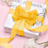 Gold Ribbon for Flower Bouquet 1 Inch 50 Yards Sheer Yellow Ribbon for Mothers Day Gift Basket Tulle Ribbon for Gift Wrapping Ribbons for Crafts S...