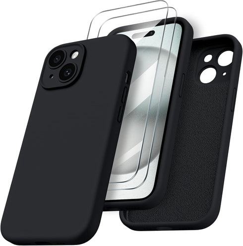ORNARTO Compatible with iPhone 15 Case Shockproof with Screen Protectors, Waterproof Liquid Silicone Rubber Full Cover Protective Case for iPhone ...