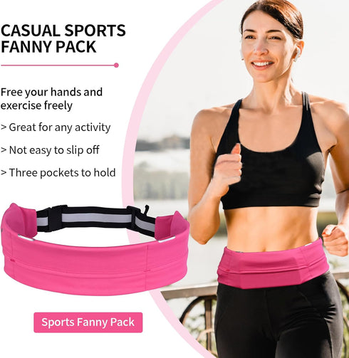 men's and women's running belt, suitable for hiking, exercise, cycling, fishing, reflective running waist pack, suitable for all mobile phones, wo...