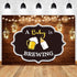 A Baby is Brewing Themed Photography Backdrop for Baby Shower Party Banner Decorations Vinyl Beer Bottle Rustic Wood Glitter Photo Background 5x3f...