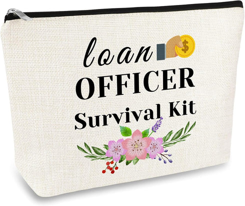 Loan Officer Gift Makeup Bags Lender Gift Cosmetic Bag Mortgage Consultant Gift Banker Gifts Thank You Retirement Gifts for Women Friends Bank Cow...