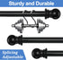 Curtain Rod, 48" - 84" Black Curtain Rods for Windows, 1" Diameter Decorative Adjustable Curtain Rod with Brackets for Room Divider, Bedroom, Livi...