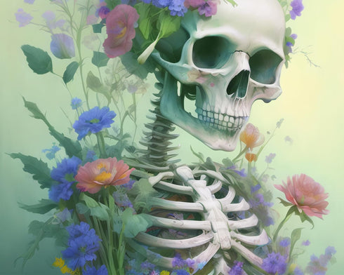 TUMOVO Skull Paint by Numbers for Adults, Flowers and Skeleton DIY Oil Painting Acrylic Paint by Number Kits for Kids Adults Beginner for Home Wal...
