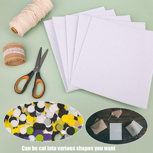 SAVITA 5pcs 25.4 x 22.8cm/10 x 9 inch 3mm Thick Felt Sheets, Stiff Felt Fabric Sheets for Crafts Hard Felt Squares for Sewing Crafting Cushion and...
