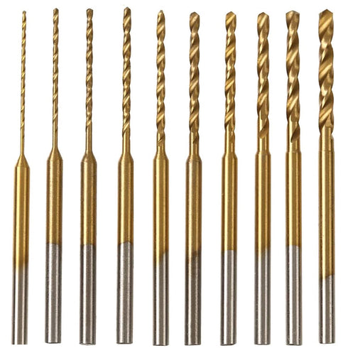 KEWAYO 10-Piece Micro Twist Drill Bit Set - 0.6mm to 2.2mm Tiny Drill Bits - 2.35mm Shank - High-Speed Steel Mini Engraving Drill Bits - Ideal for...