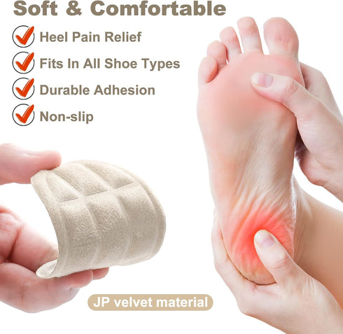 8 Pairs Heel Cushions for Heel Pain Relief, Heel Cup Pads for Shoes, Adhesive Gel Heel Pads Inserts for Women Men Relieve Plantar Fasciitis Sore H...
