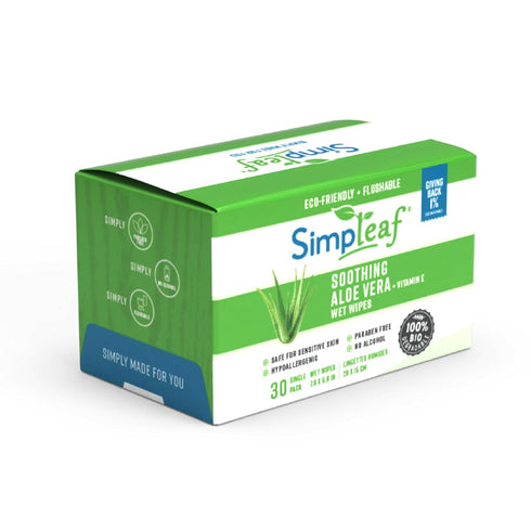Flushable Aloe Vera Single Pack Wet Wipes|Eco-Friendly Paraben & Alcohol Free | Hypoallergenic & Safe for Sensitive Skin | Soothing Aloe Vera Form...
