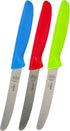 Kitchen Knife 3-Piece Set - 4.5 inches - Steak and Vegetable Knife - Razor Sharp Curved Tip, Serrated Edge - Color Coded Kitchen Tools by The Kosh...