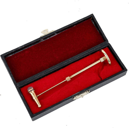 8-13cm Adjustable Miniature Microphone Mini Musical Instrument Mini Replica Model for 1:12 Action Figures Dollhouse Accessories Display Ornaments ...
