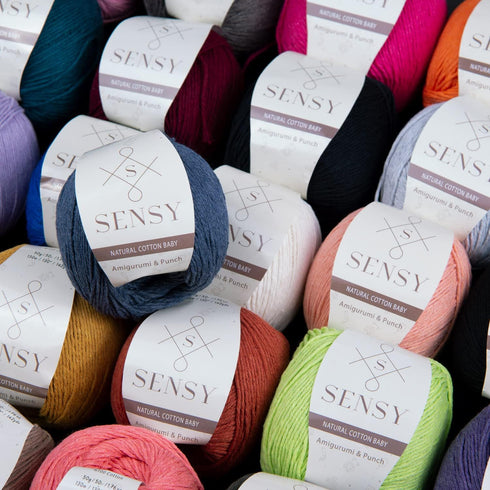 Sensy 100% Recycled Cotton Yarn for Amigurumi Knitting and Crochet, Macrame Yarn, Ideal for Blanket, Throws, Pillow, Baby Dolls Projects 4 Skeins ...