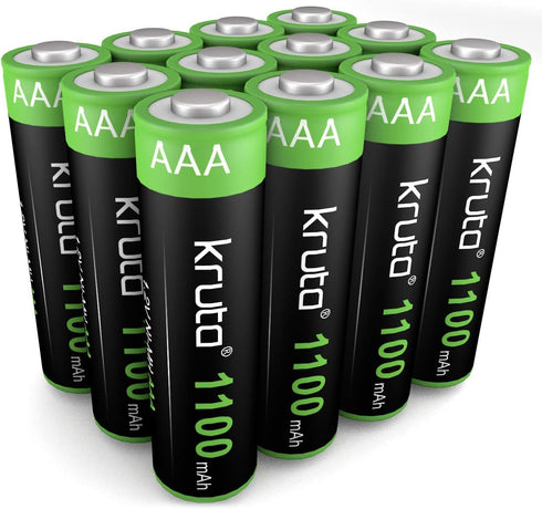 Kruta Solar Lights Batteries AAA 1100mah High Capacity 1.2V Ni-MH Rechargeable AA Solar Battery for Outdoor Solar Lights, Battery String Lights, T...