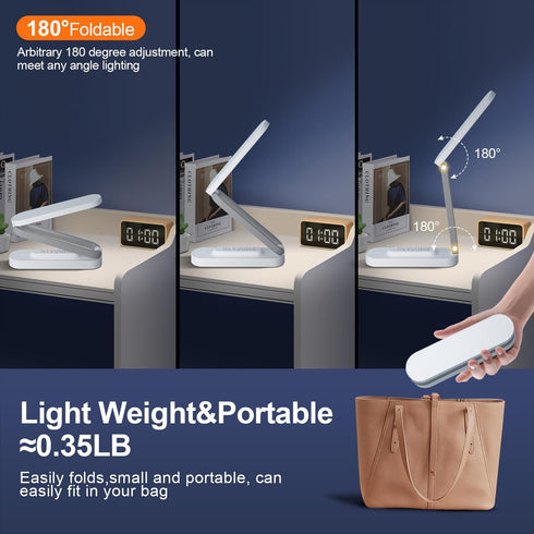 LED Desk Lamp for Office Home & Battery Operated Lamp Rechargeable Lamp Foldable & Portable Light, LED Desk Light Strip, 3 Brightness Dimmable Sma...