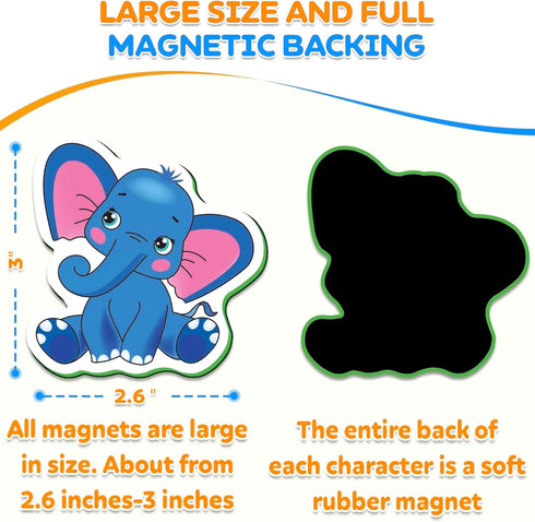 Refrigerator Magnets for Kids Zoo Animals - Big Fridge Magnets for Toddlers - Animal Toys for Toddlers 1-3 - Developmental Toys for 1 Year Old...