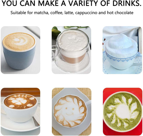 Strong stainless steel hand-held milk foam machine, portable beverage mixer, efficient foam rod, professional whisk, create the perfect coffee foa...