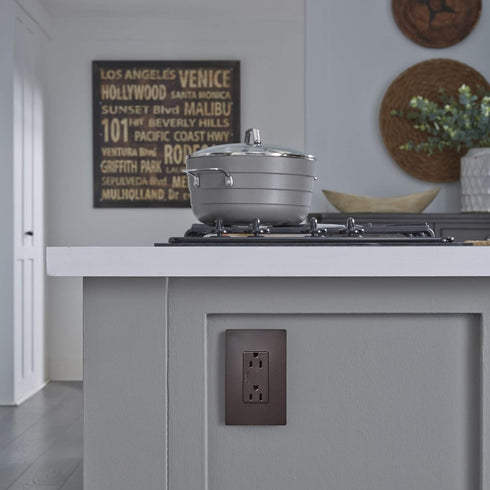 Legrand radiant RWP26DBCC6 Screwless Wall Plates, 1 Gang, One Decorator Rocker GFCI Cover, Dark Bronze (1 Count)......